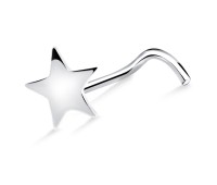 Star Silver Curved Nose Stud NSKB-731L